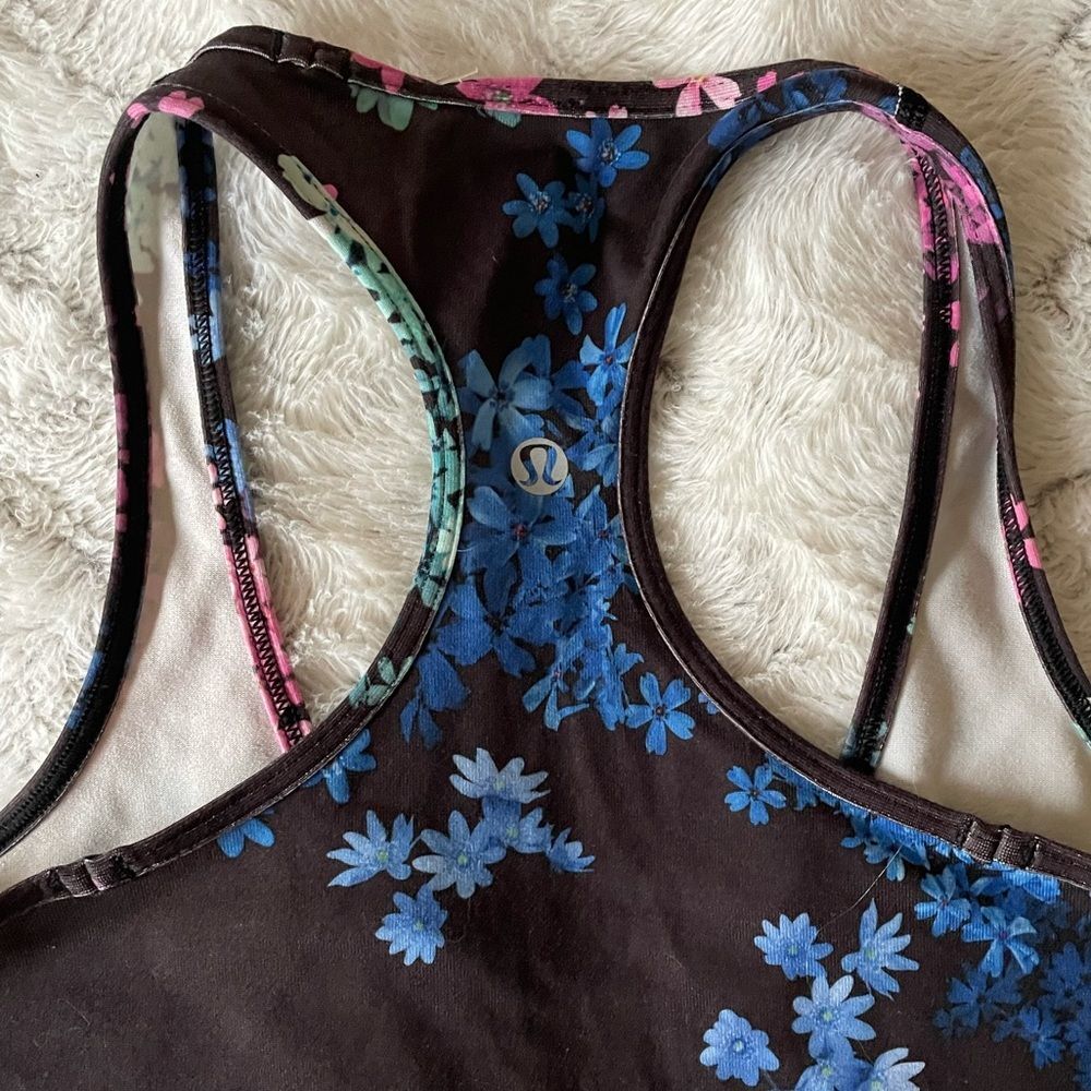 Lululemon Racerback Workout Tank Top Floral Shirt Flowers Cool small s - Picture 4 of 5